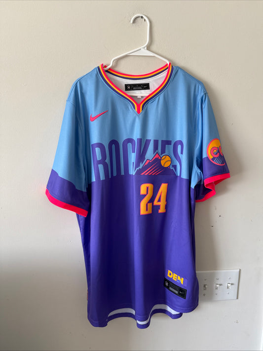 Men’s Nike Ryan McMahon #24 Colorado Rockies City Connect Limited Jersey Sz XL