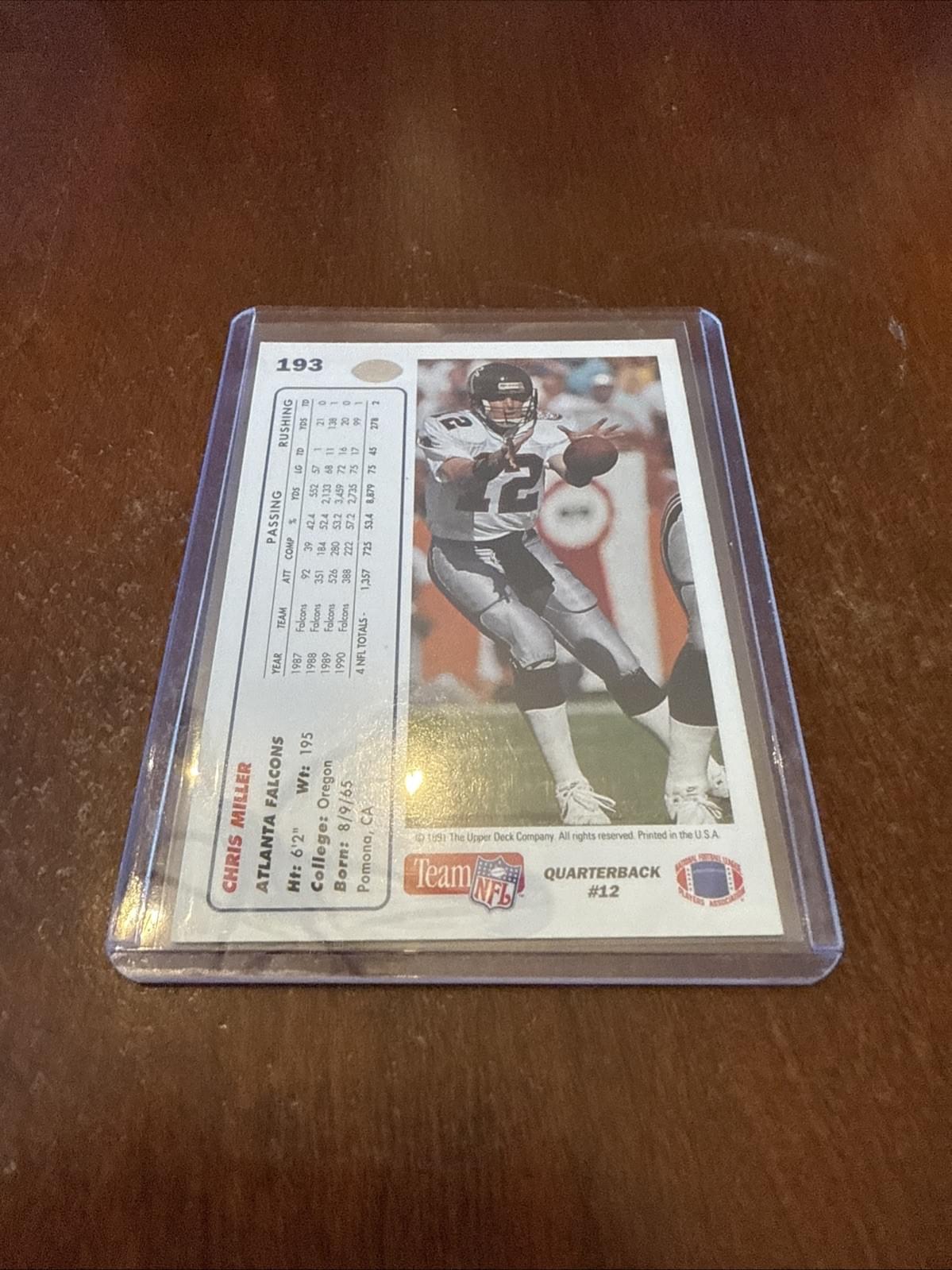 1991 Upper Deck - Chris Miller #193 Autograph - Kyle’s Football Cards