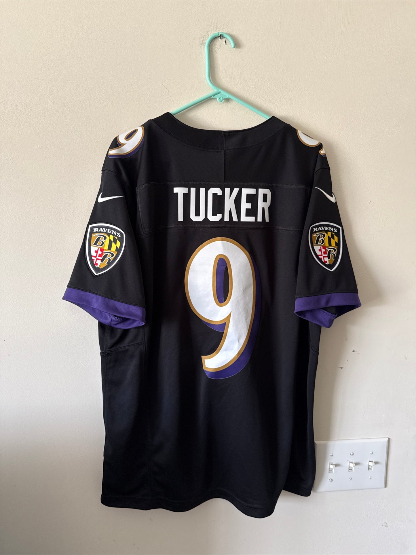 Men’s Nike Justin Tucker #9 Baltimore Ravens Vapor Lmtd Jersey Sz L - Black RARE