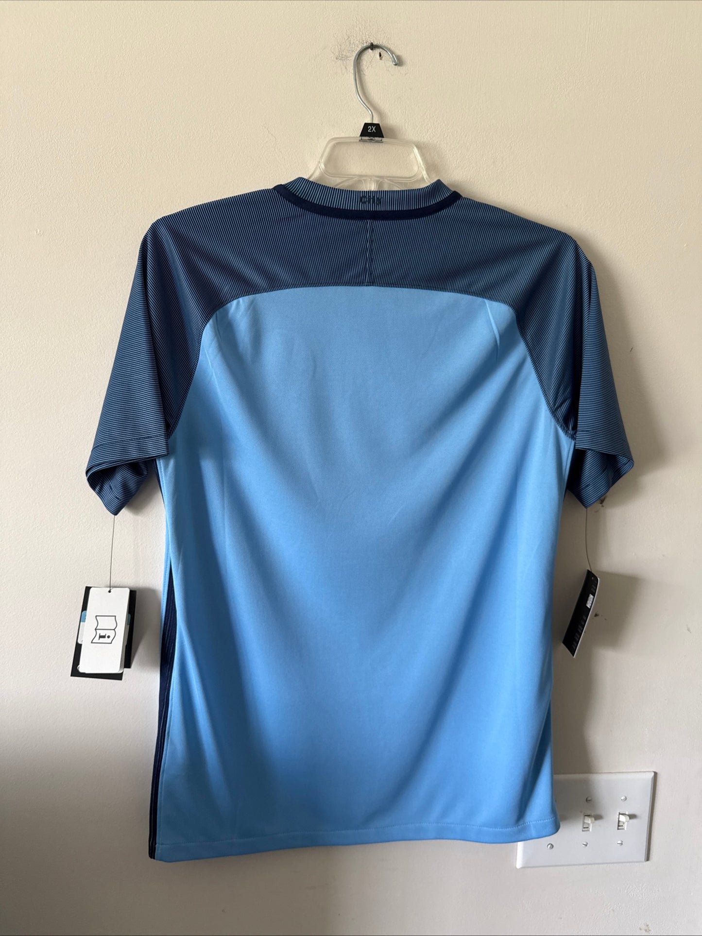 MEN’S NIKE MANCHESTER CITY 2015/16 HOME FOOTBALL JERSEY SZ M - BLUE NWT RARE