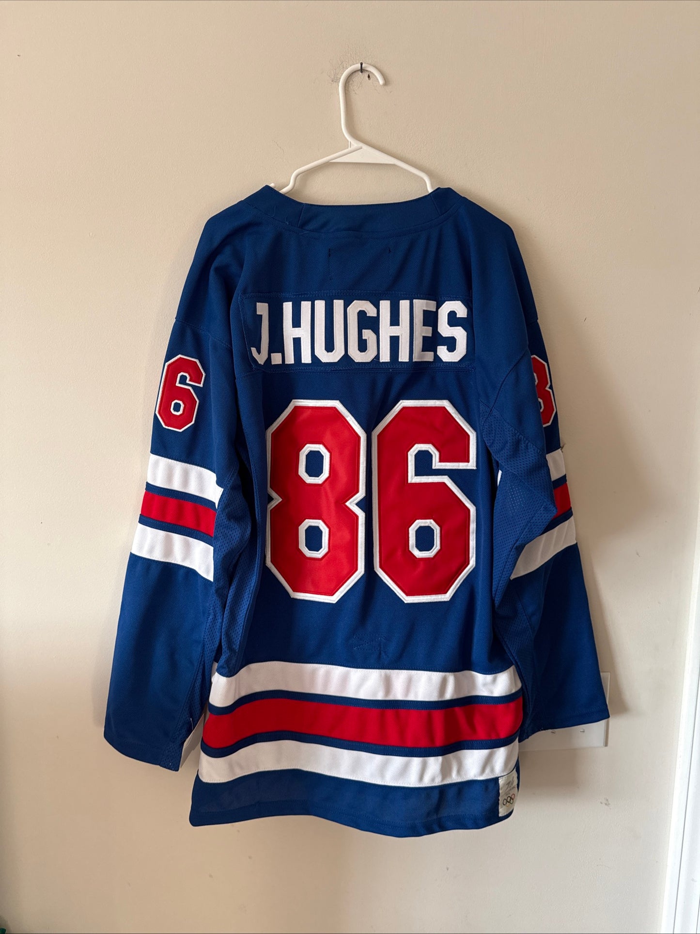 Men’s Nike Jack Hughes #86 Team USA Hockey Jersey 2026 Olympics Sz L Blue RARE