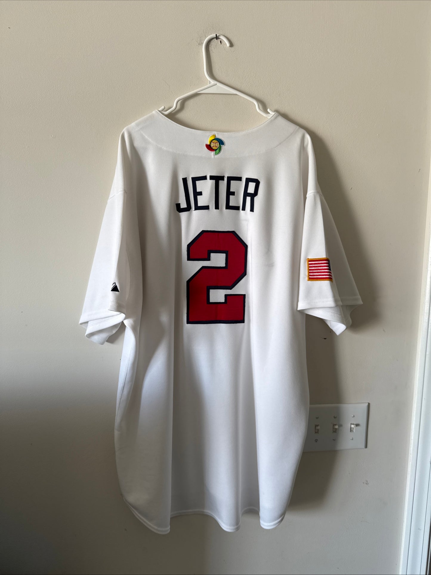 MEN’S MAJESTIC DEREK JETER #2 TEAM USA 2006 WORLD BASEBALL CLASSIC JERSEY SZ 56