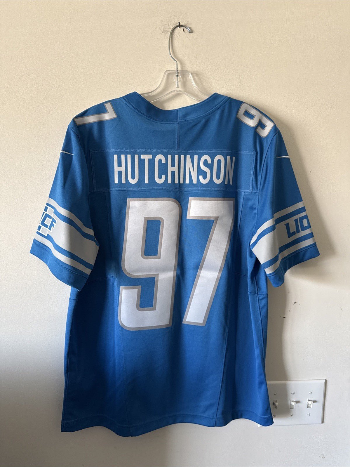 Men’s Nike Aidan Hutchinson #97 Detroit Lions NFL Vapor Lmtd Jersey Sz L - RARE - Kyle’s Football Cards