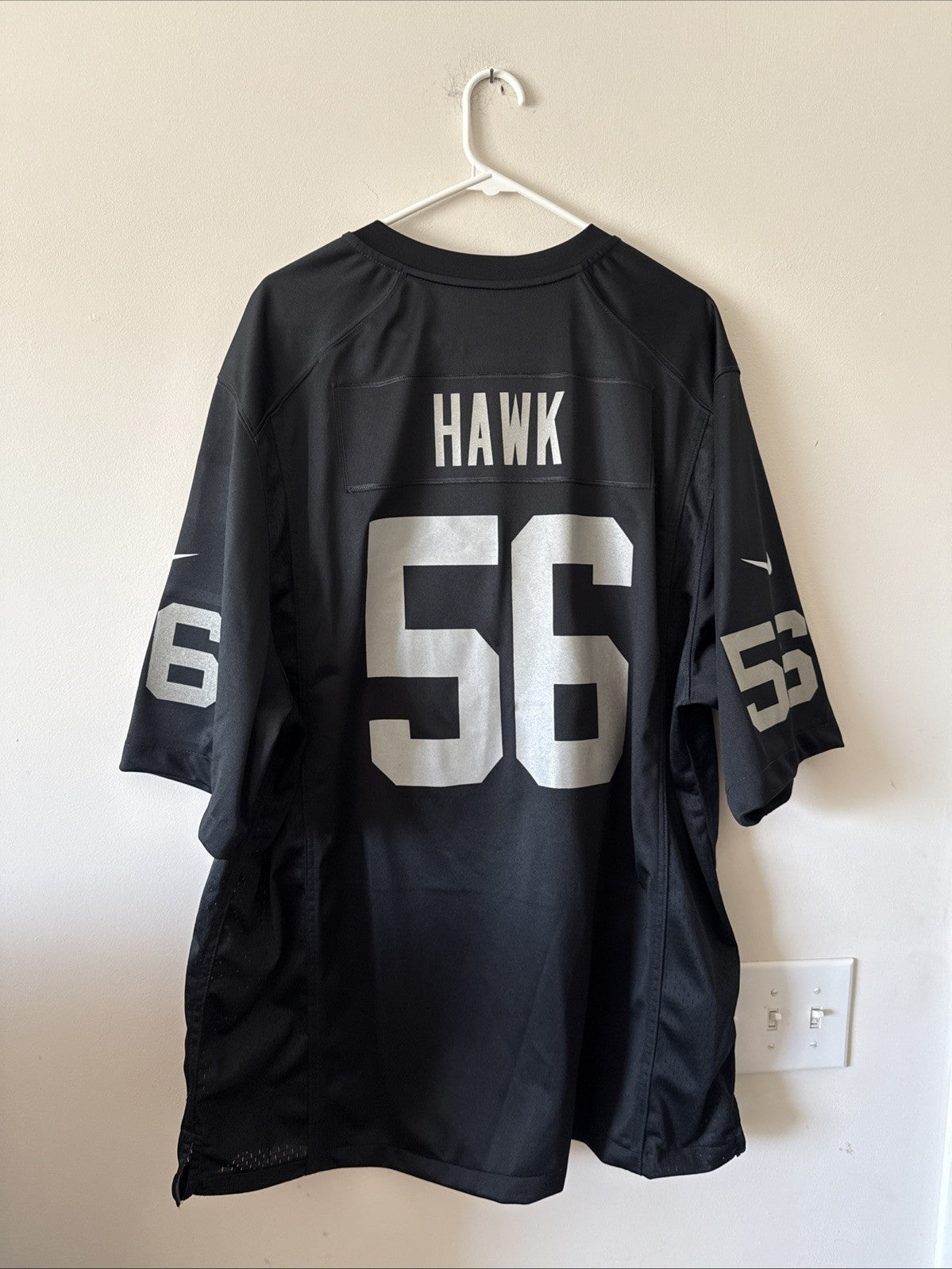 Men’s Nike AJ Hawk 56 Oakland Raiders NFL Football Jersey Sz 2XL - Black RARE - Kyle’s Football Cards
