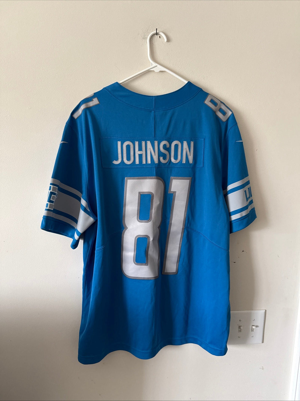 Men's Nike Calvin Johnson #81 Detroit Lions Vapor Lmtd Jersey Sz XL - Blue RARE - Kyle’s Football Cards