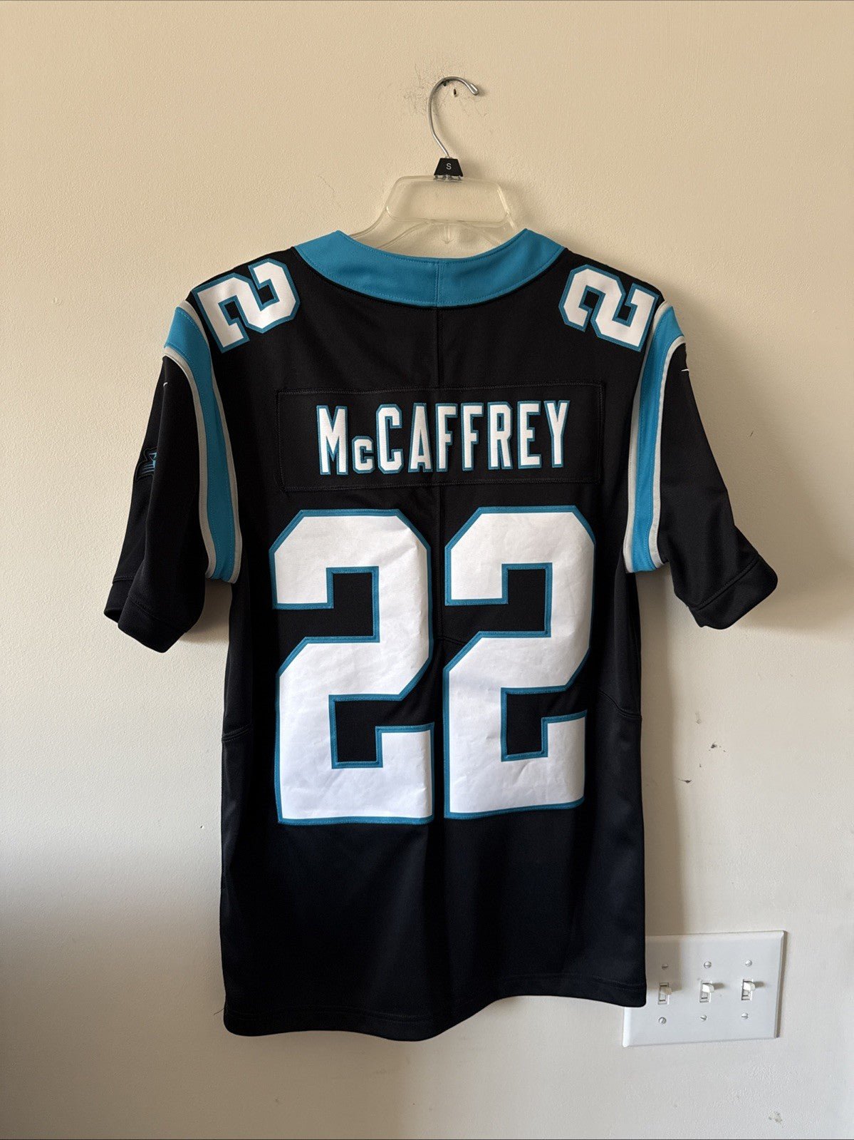 Men’s Nike CHRISTIAN MCCAFFREY 22 Carolina Panthers Vapor Lmtd Jersey Sz S - Kyle’s Football Cards