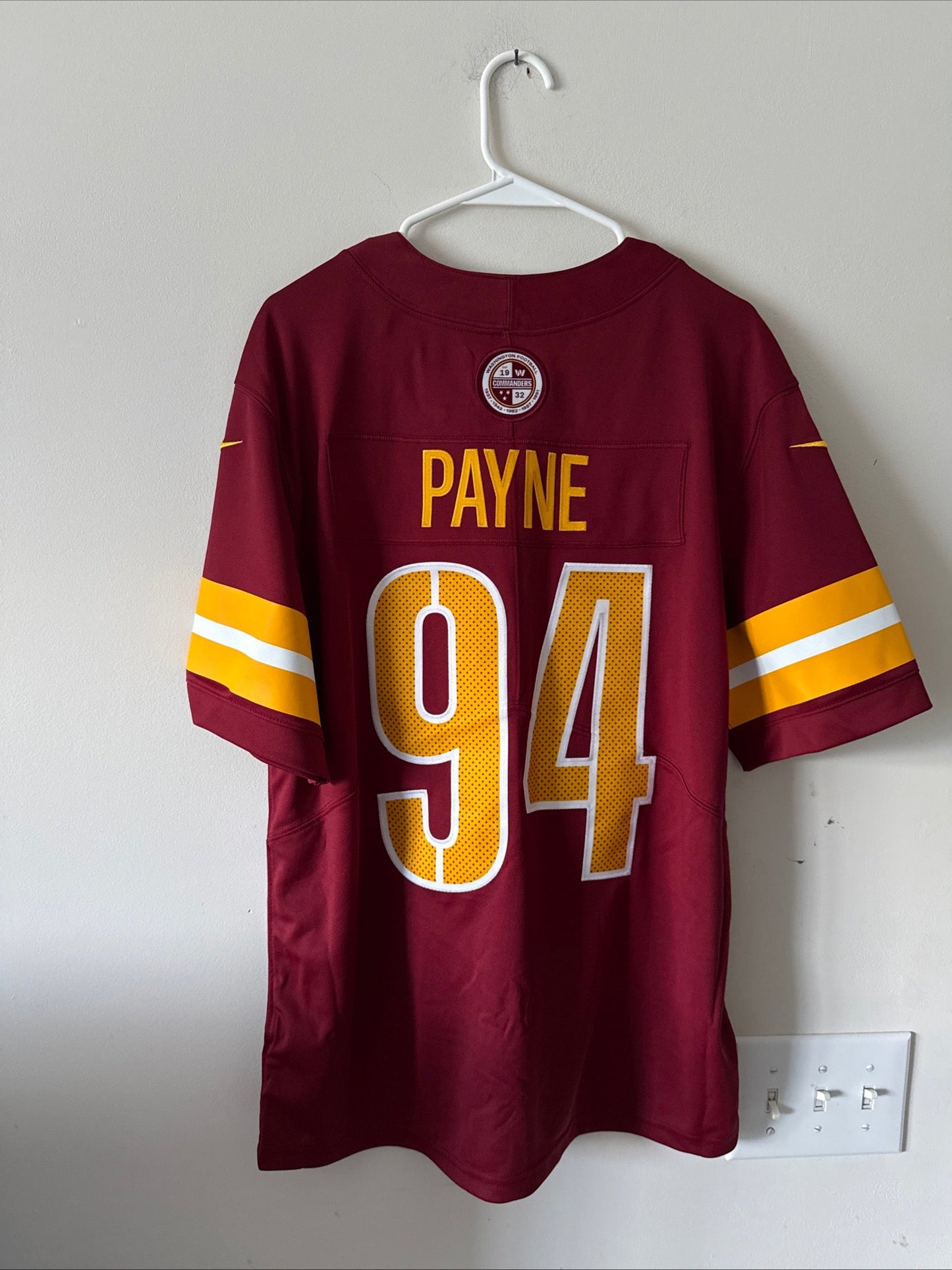 Men’s Nike Da'Ron Payne 94 Washington Commanders Vapor Lmtd Jersey Sz L - RARE - Kyle’s Football Cards