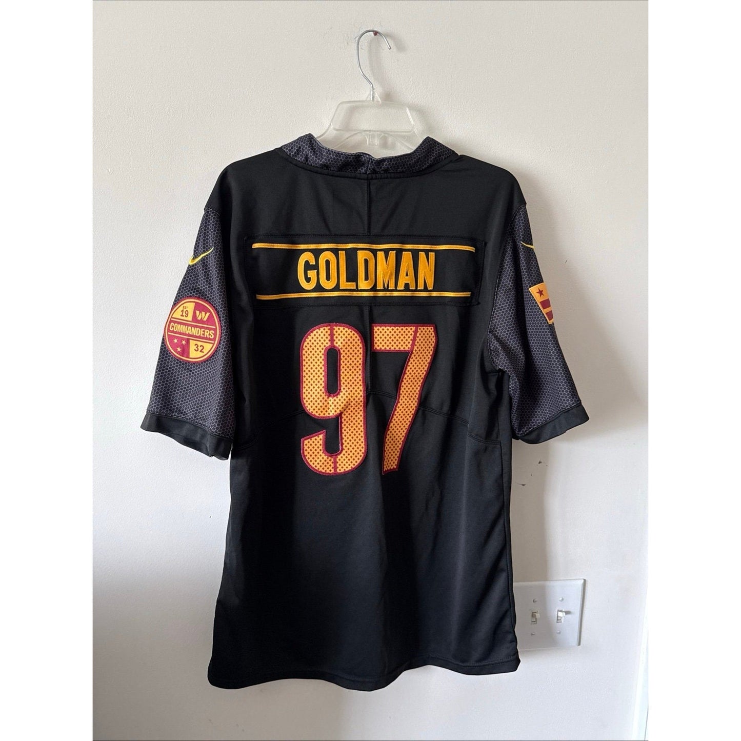 Men’s Nike Eddie Goldman 97 Washington Commanders Alternate Jersey Sz S - Black - Kyle’s Football Cards