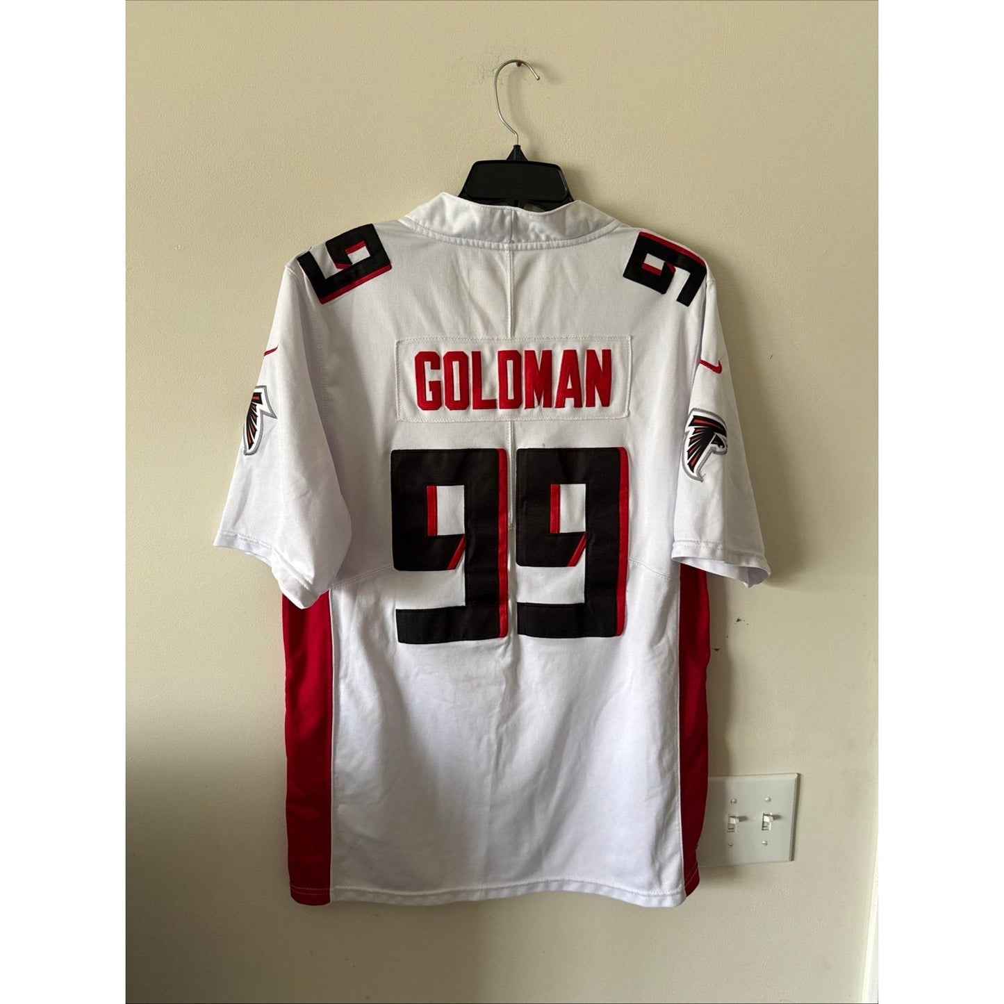Men's Nike Eddie Goldman 99 Atlanta Falcons Team Game Jersey Sz S - White - Kyle’s Football Cards