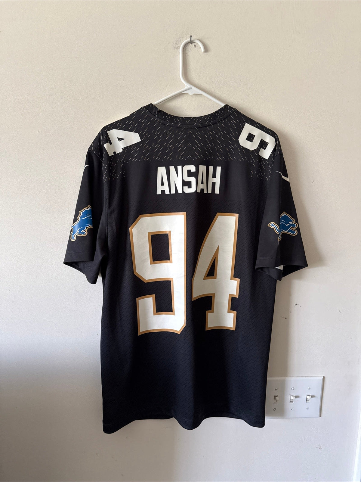 Men’s Nike Ezekiel Ansah #94 Detroit Lions 2016 Pro Bowl NFL Jersey Sz L - RARE - Kyle’s Football Cards