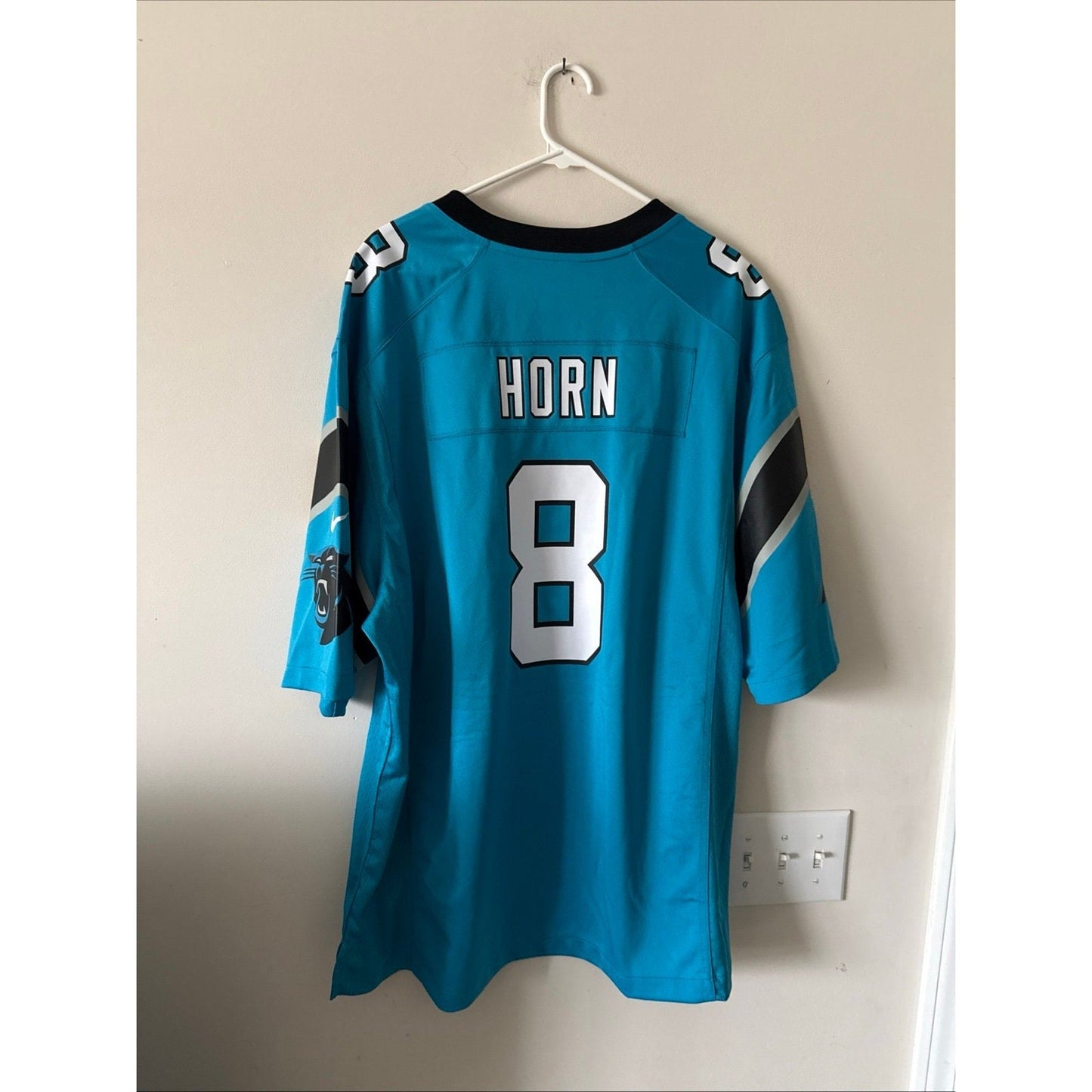 Men’s Nike Jaycee Horn 8 Carolina Panthers Football NFL Jersey Sz 2XL - Blue - Kyle’s Football Cards