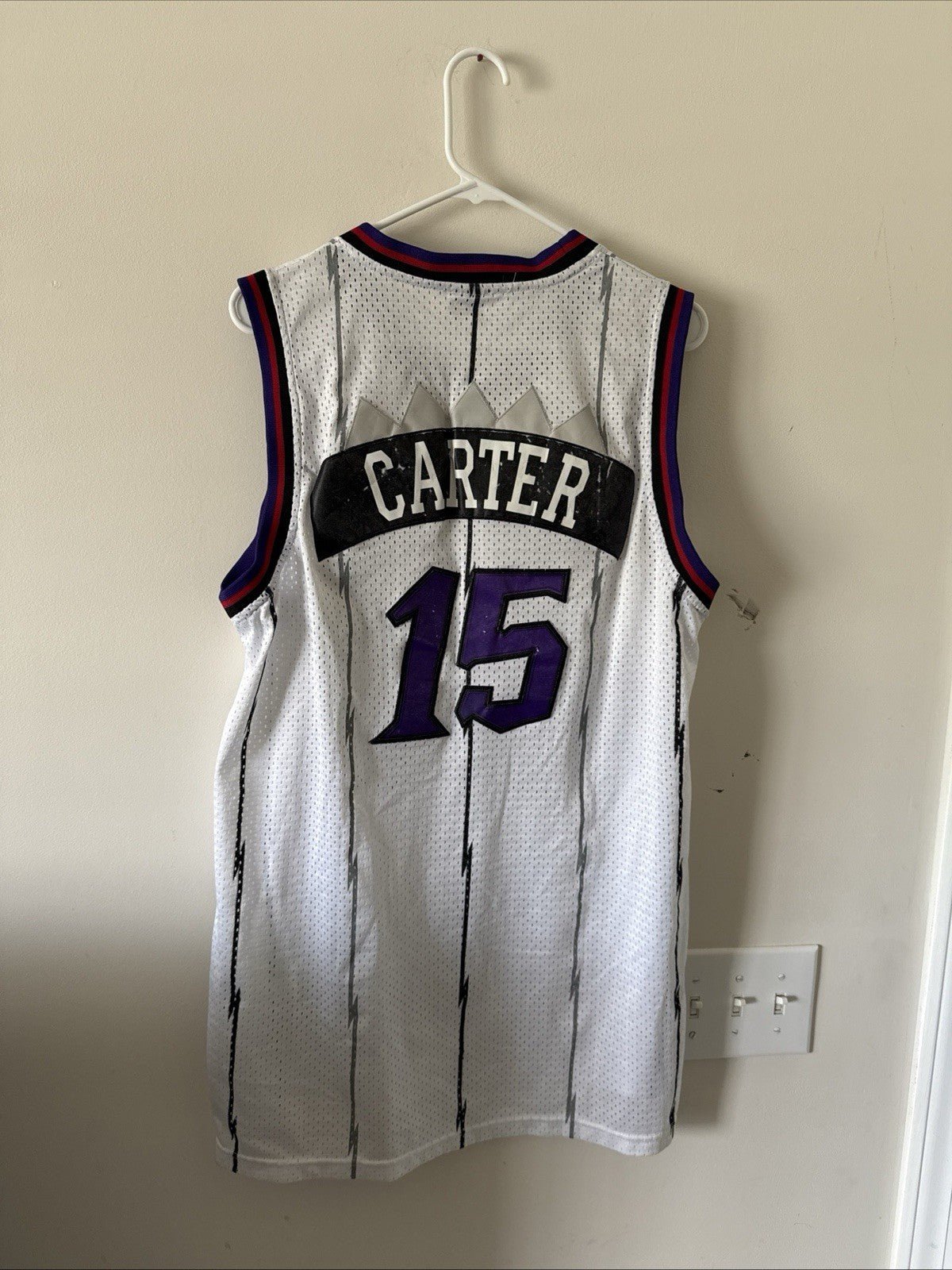 Men’s Vintage Authentic Toronto Raptors Vince Carter 15 Jersey Sz 54 - White - Kyle’s Football Cards