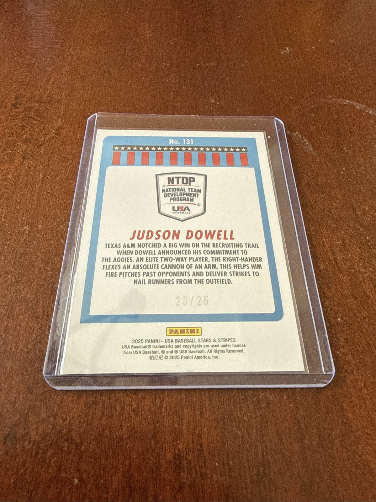 2025 USA Stars And Stripes Judson Dowell Cracked Ice /25 #131