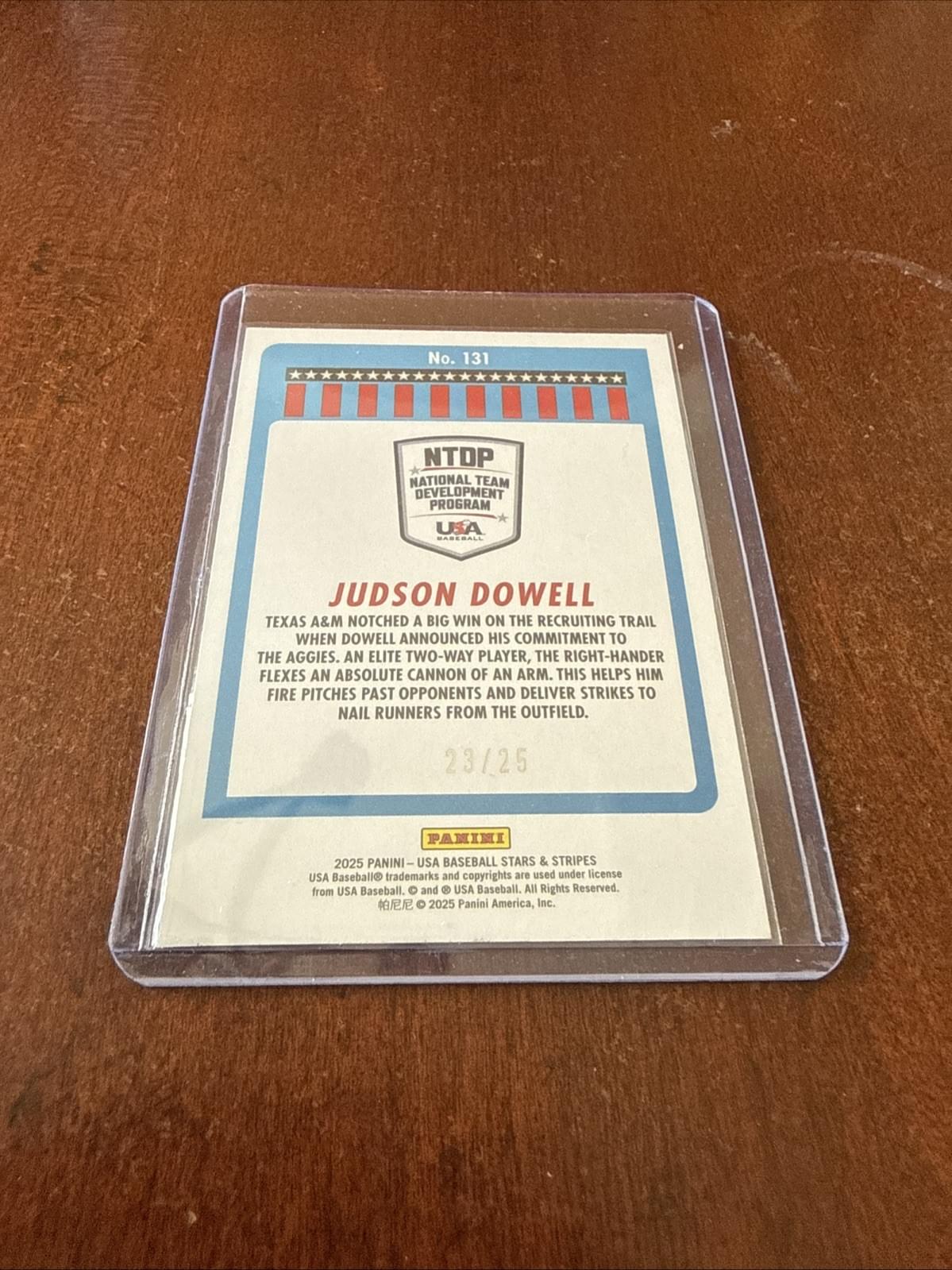 2025 USA Stars And Stripes Judson Dowell Cracked Ice /25 #131