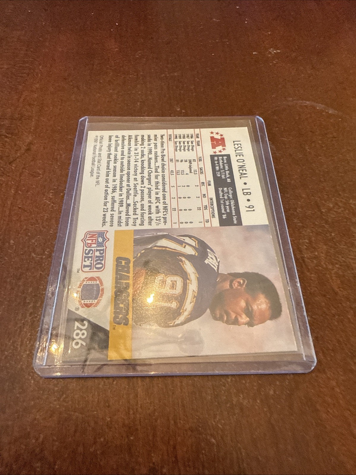 1991 Pro Set - Leslie O'Neal #286 Autograph