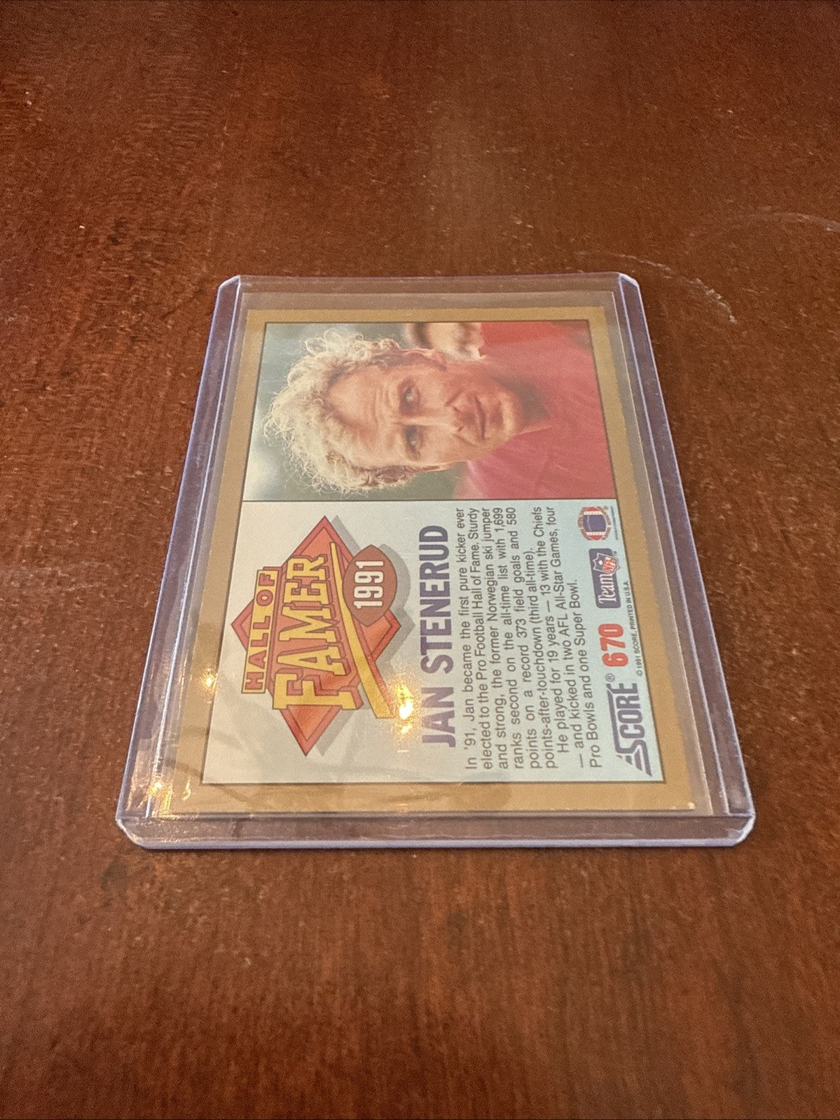 1991 Score - Hall of Famer Jan Stenerud #670 Autograph