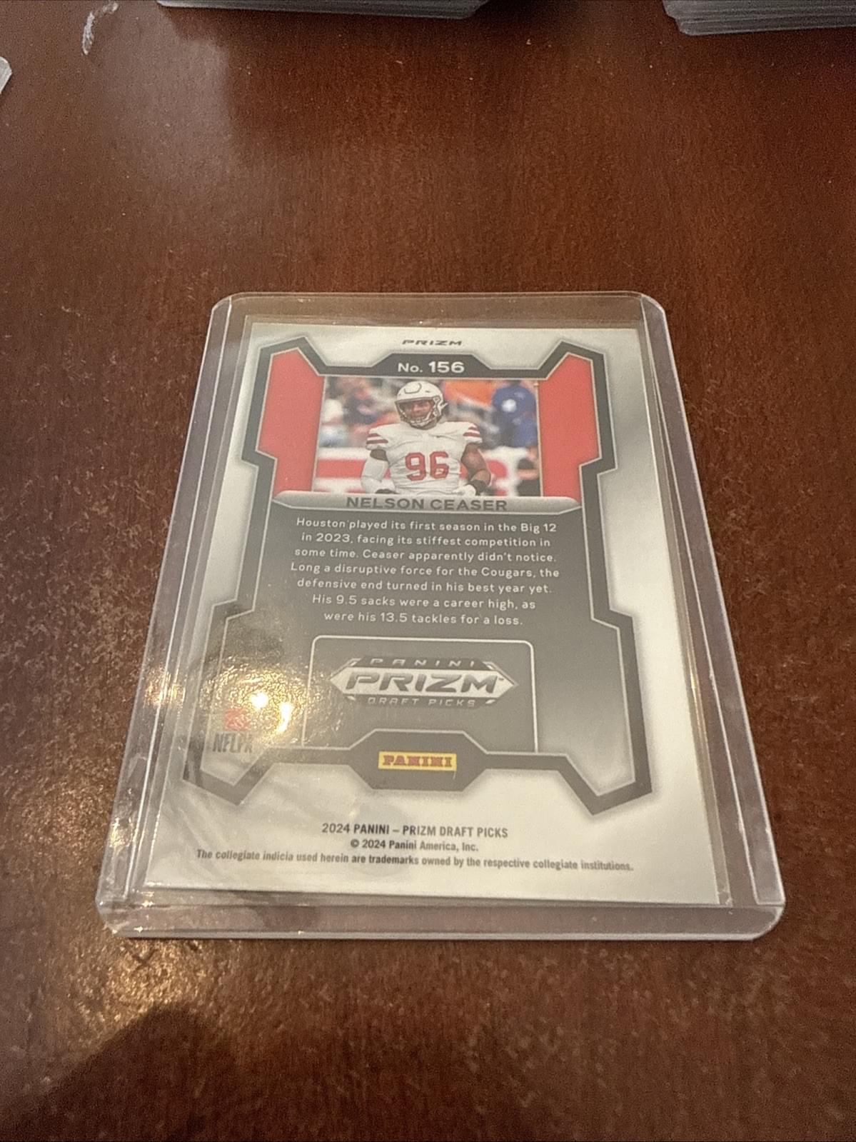Nelson Ceaser 2024 Panini Prizm Draft SILVER PRIZM Rookie #156 HOUSTON COUGARS