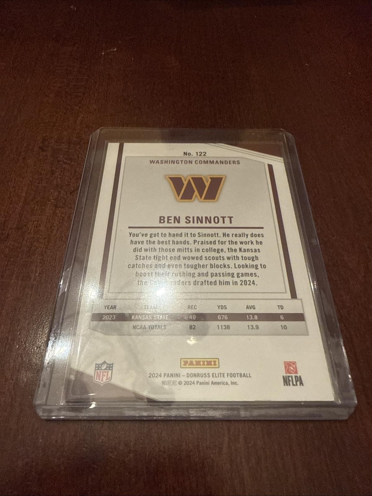 2024 Panini Donruss Elite - Rookies Status Sparkle #122 Ben Sinnott /299 (RC)