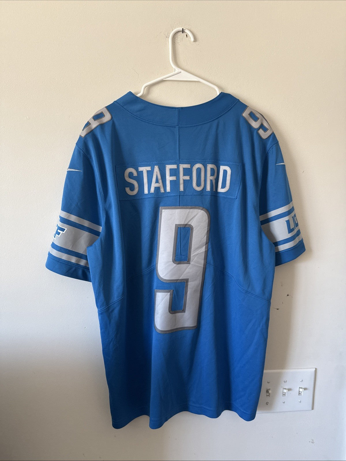 Men’s Nike Matthew Stafford #9 Detroit Lions Vapor Limited Jersey Sz L Blue RARE