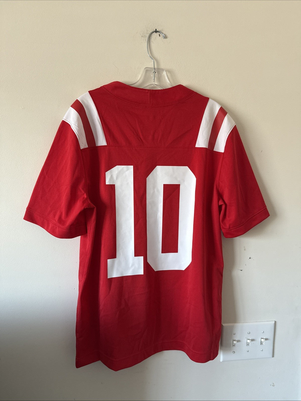 Men’s Nike Eli Manning #10 Ole Miss Rebels NCAA Jersey Sz M - Red RARE