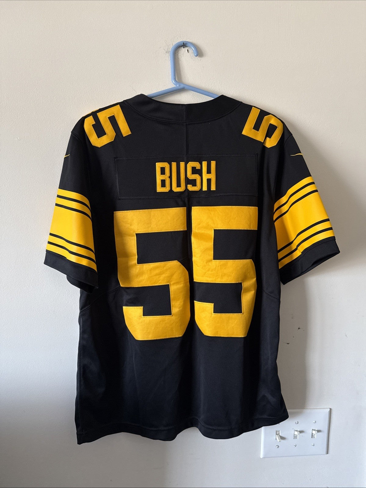 Men’s Nike Devin Bush #55 Pittsburgh Steelers Vapor Lmtd Color Rush Jersey Sz L