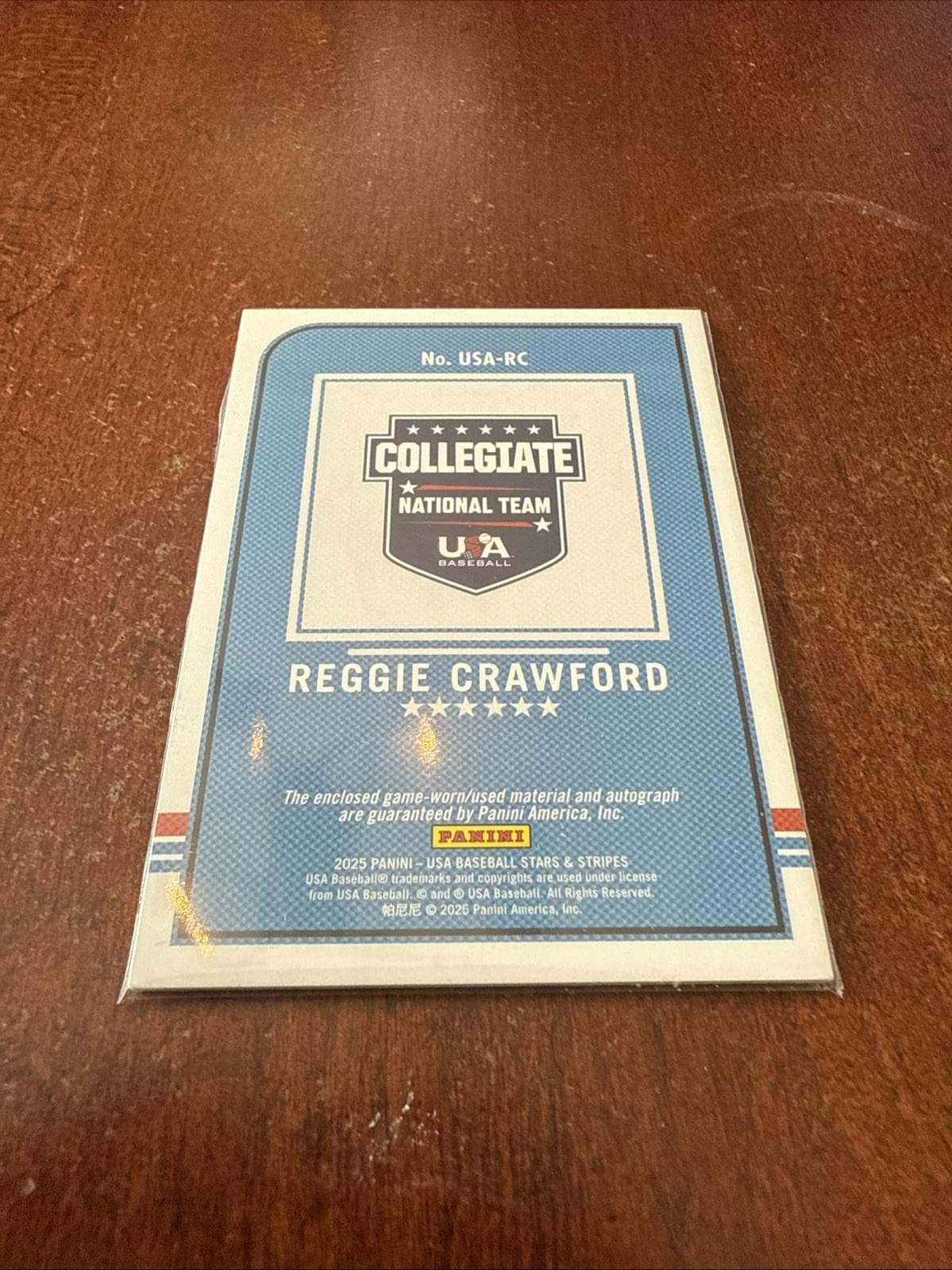 2025 Panini Stars & Stripes - Reggie Crawford - Team USA Alumni Relic Auto