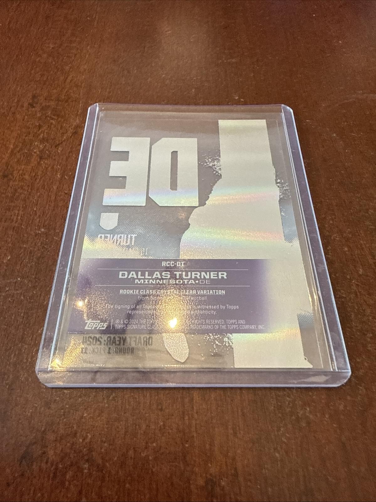 2024 Topps Signature Class - Dallas Turner On Card Auto - Rare Acetate - Vikings