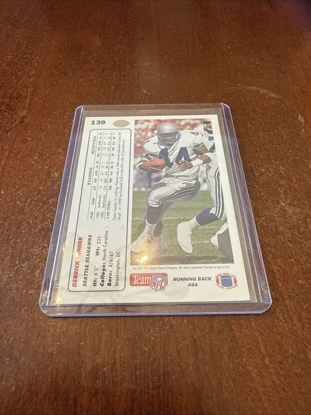 1991 Upper Deck - Derrick Fenner #139 Autograph