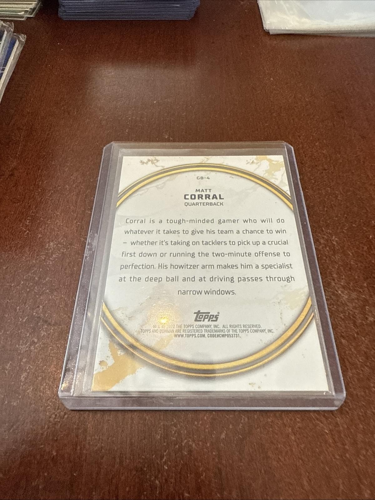 2021-22 Bowman U Golden Boy Aqua Foil /150 Matt Corral #GB-4