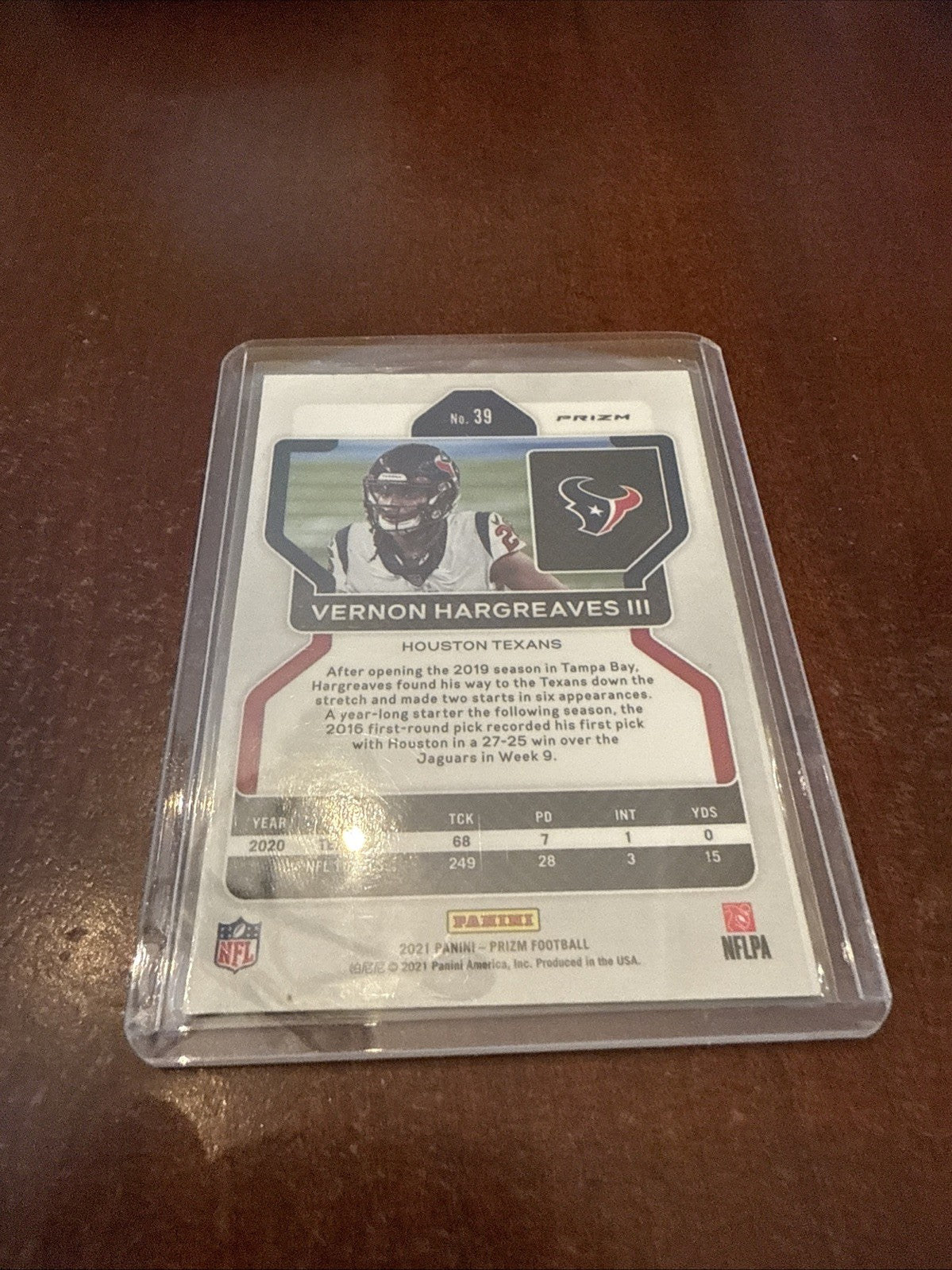 2021 Panini Prizm No Huddle Prizm Vernon Hargreaves III #39
