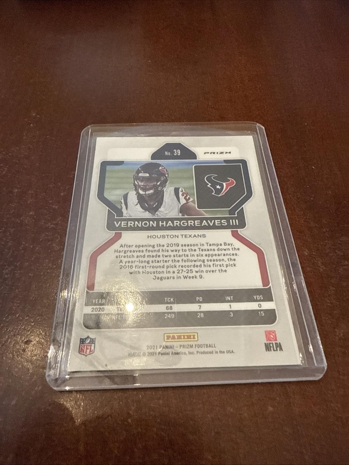2021 Panini Prizm No Huddle Prizm Vernon Hargreaves III #39