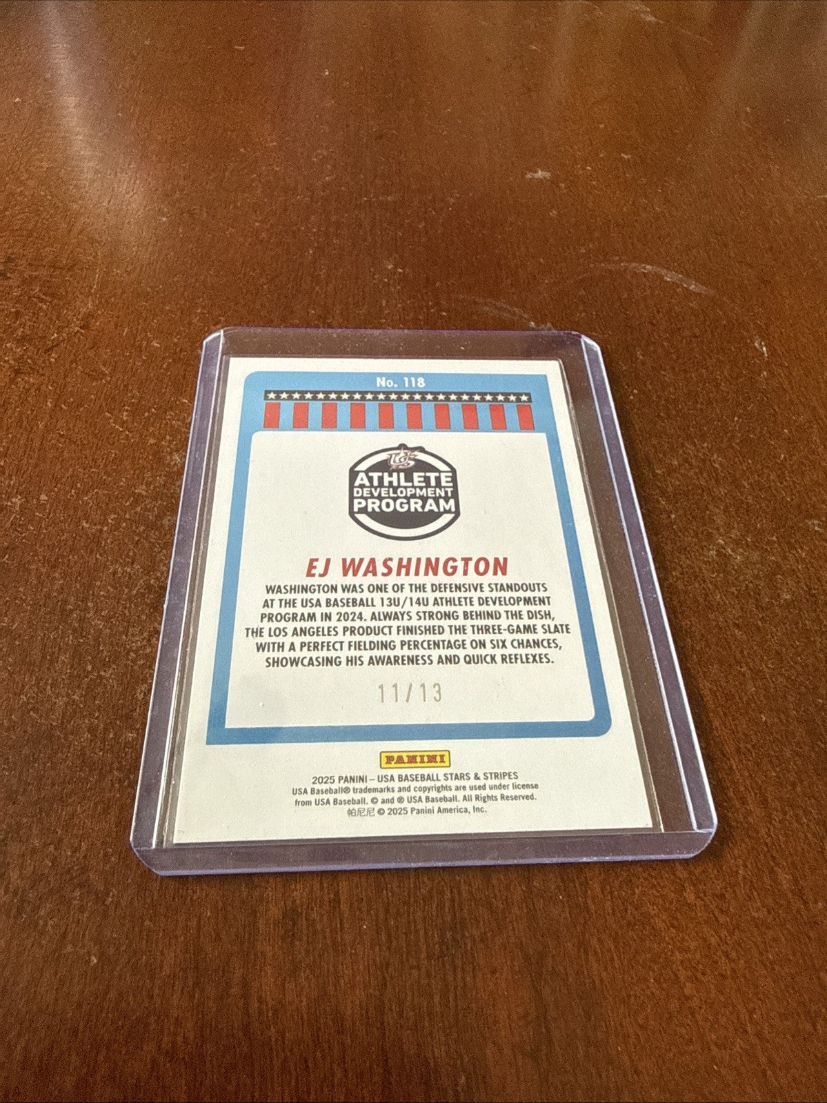 2025 Panini Stars and Stripes - EJ Washington #118 Blue Lightning /125 (RC)