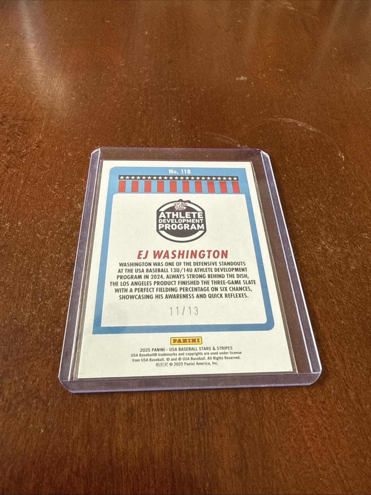 2025 Panini Stars and Stripes - EJ Washington #118 Blue Lightning /125 (RC)