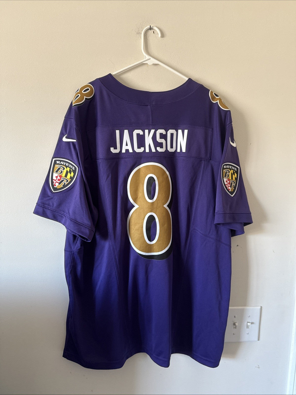 Men’s Nike Lamar Jackson #8 Baltimore Ravens Vapor Lmtd Color Rush Jersey Sz 2XL