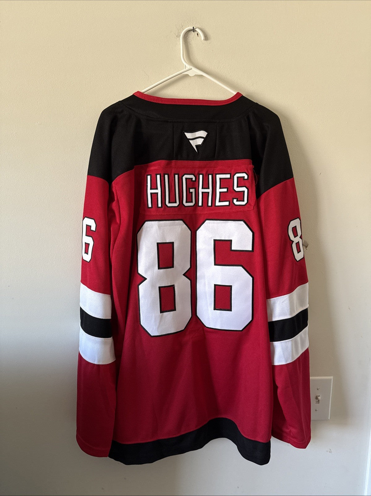 Men’s Fanatics Jack Hughes #86 New Jersey Devils Home Jersey Sz 56 - Red RARE