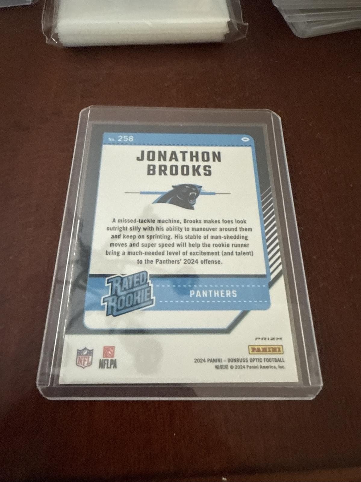 Jonathon Brooks 2024 Donruss Optic Blue Stars Rated Rookie