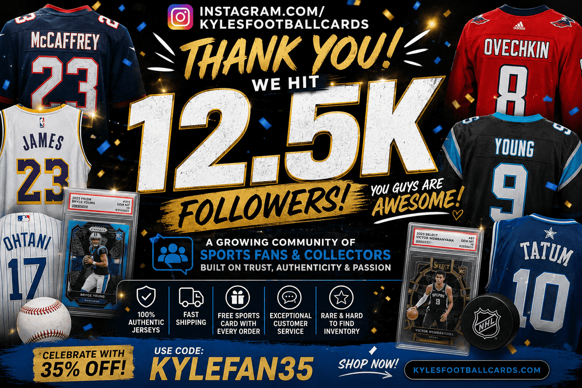🎉 12,500 Strong: Celebrating 12.5K Followers on Instagram! - Kyle’s Football Cards