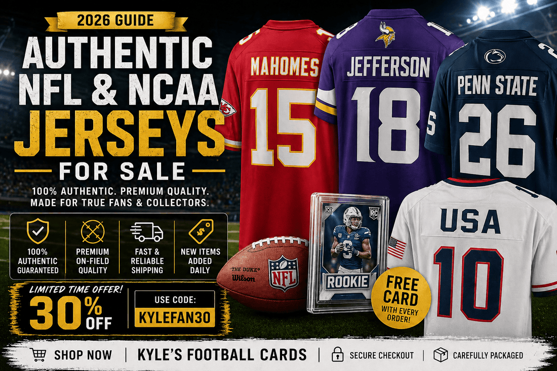🏈 Authentic NFL & NCAA Jerseys for Sale (2026 Guide) - Kyle’s Football Cards
