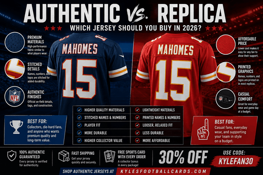 🏈 Authentic vs. Replica Jerseys: Which One Should You Buy in 2026? - Kyle’s Football Cards