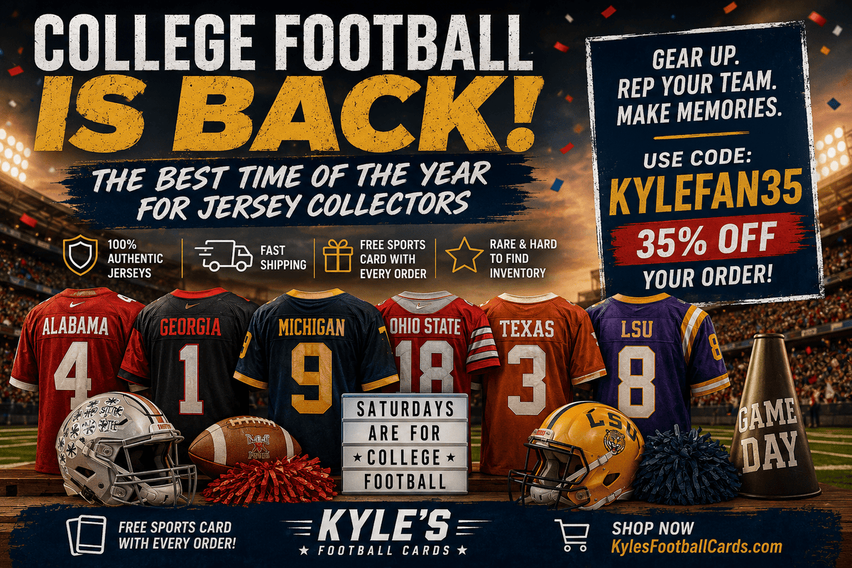 College Football Is Back: The Best Time of the Year for Jersey Collectors - Kyle’s Football Cards