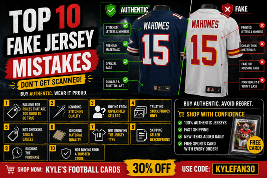 🚨 Top 10 Fake Jersey Mistakes (2026 Guide) - Kyle’s Football Cards