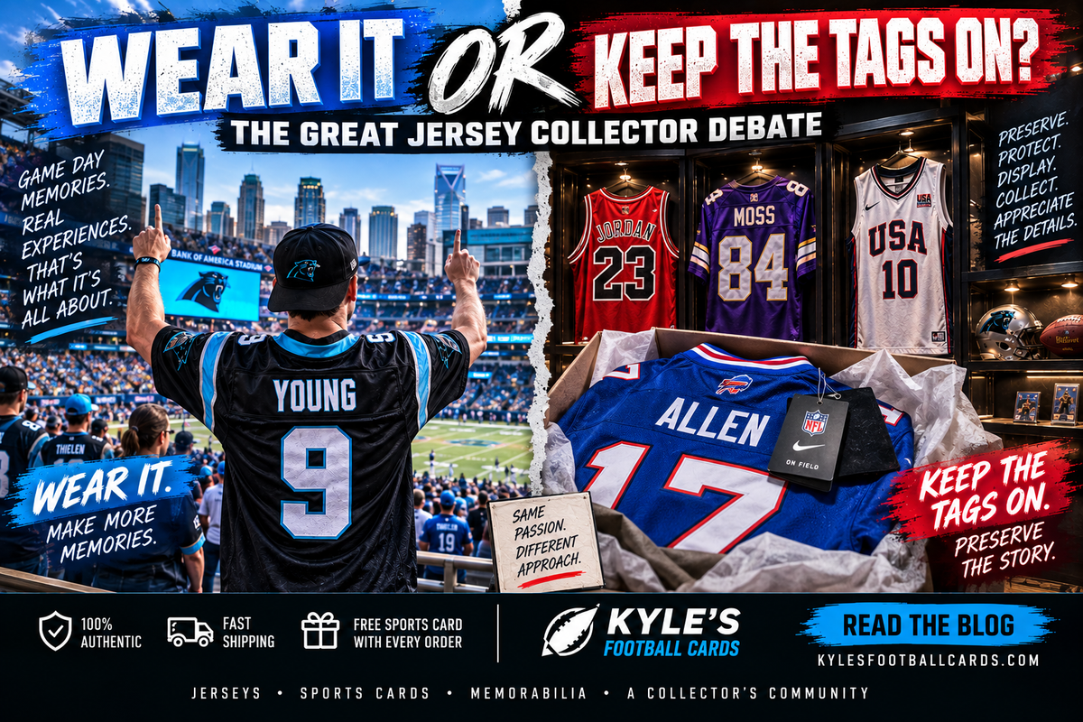 Wear It or Keep the Tags On? The Great Jersey Collector Debate - Kyle’s Football Cards