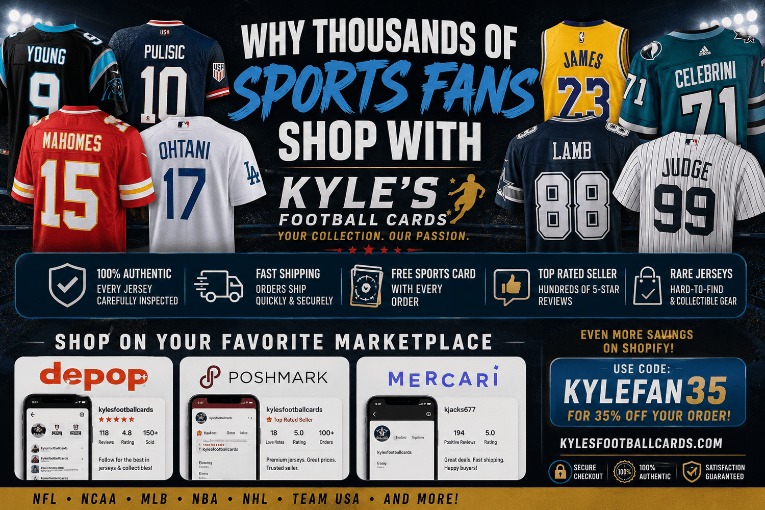 🛍️ Why Thousands of Sports Fans Shop My Depop, Poshmark & Mercari Stores - Kyle’s Football Cards
