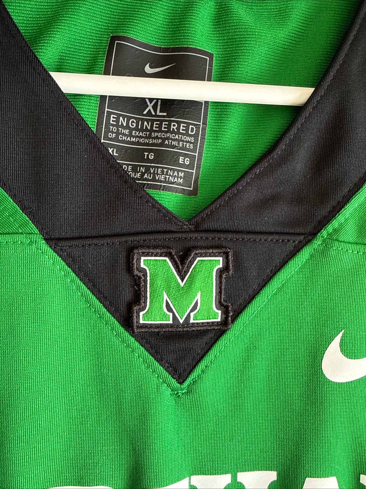 Men’s Nike Marshall Thundering Herd #20 NCAA Football Jersey Sz XL - Green RARE