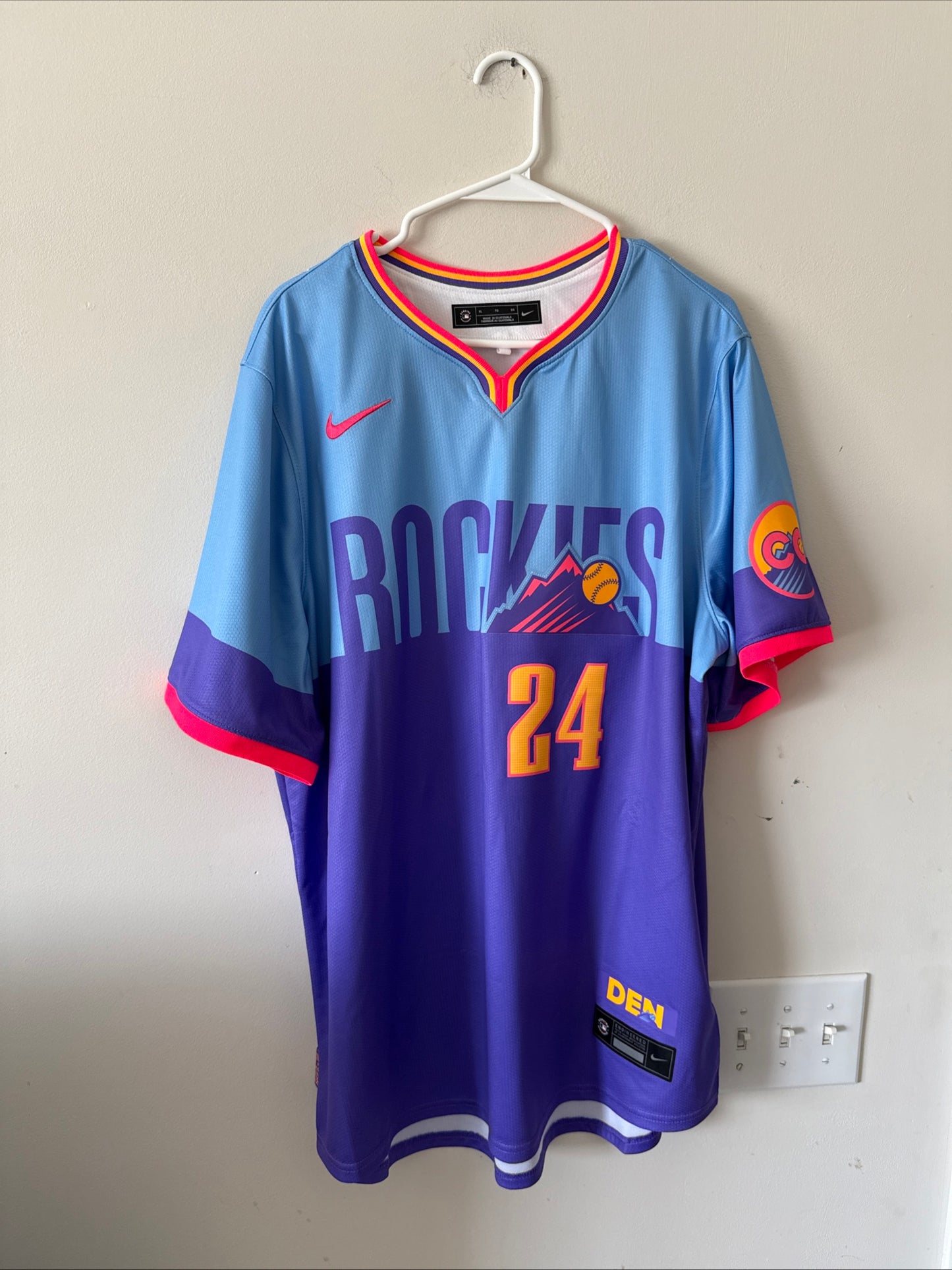 Men’s Nike Ryan McMahon #24 Colorado Rockies City Connect Limited Jersey Sz XL