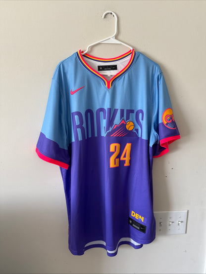 Men’s Nike Ryan McMahon #24 Colorado Rockies City Connect Limited Jersey Sz XL