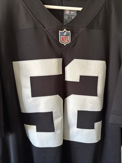 Men’s Nike Khalil Mack #52 Las Vegas Raiders Vapor Lmtd NFL Jersey Sz XL - RARE