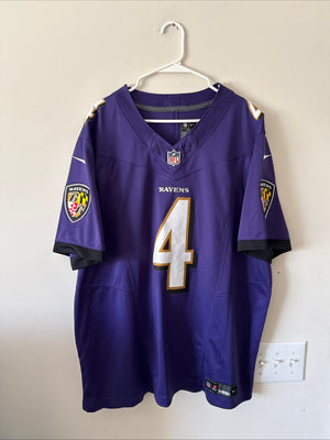 Men's Nike Zay Flowers #4 Baltimore Ravens Vapor Lmtd NFL Jersey Sz 2XL - RARE
