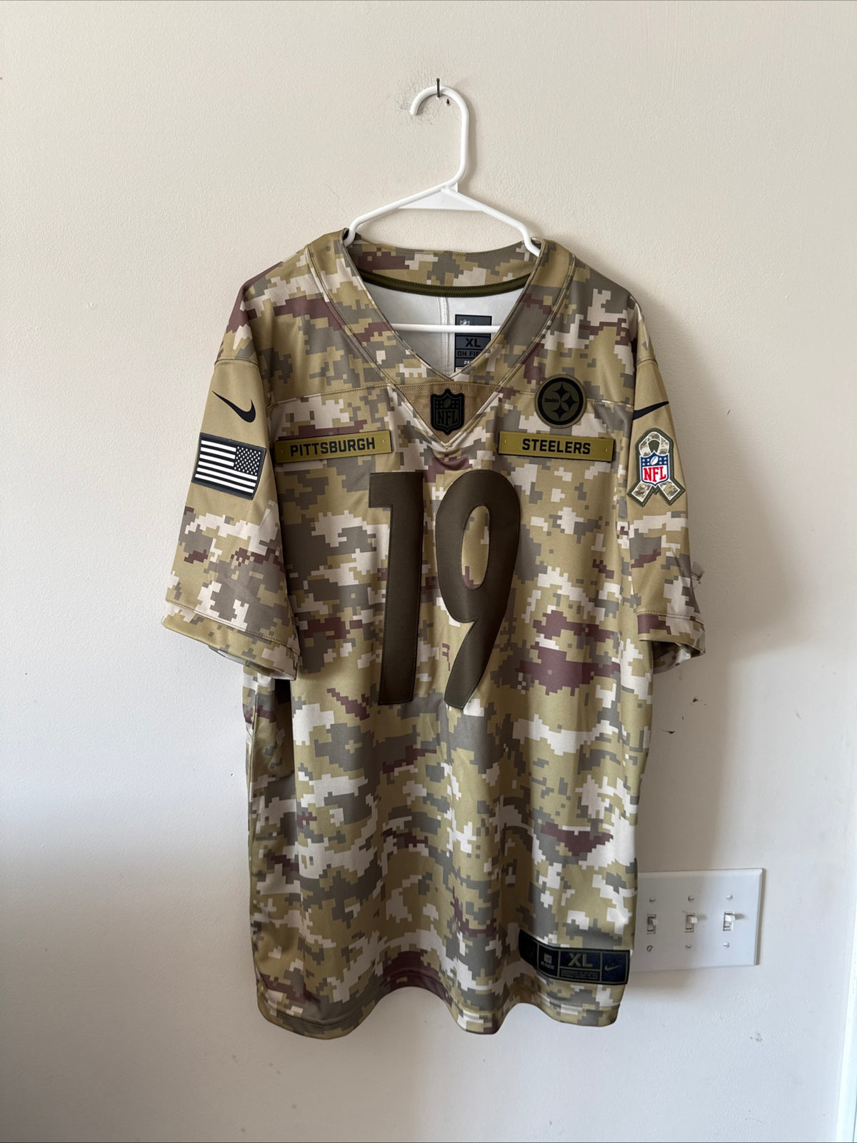 Men's Nike JuJu Smith-Schuster #19 Steelers Salute To Service Jersey  Sz XL RARE