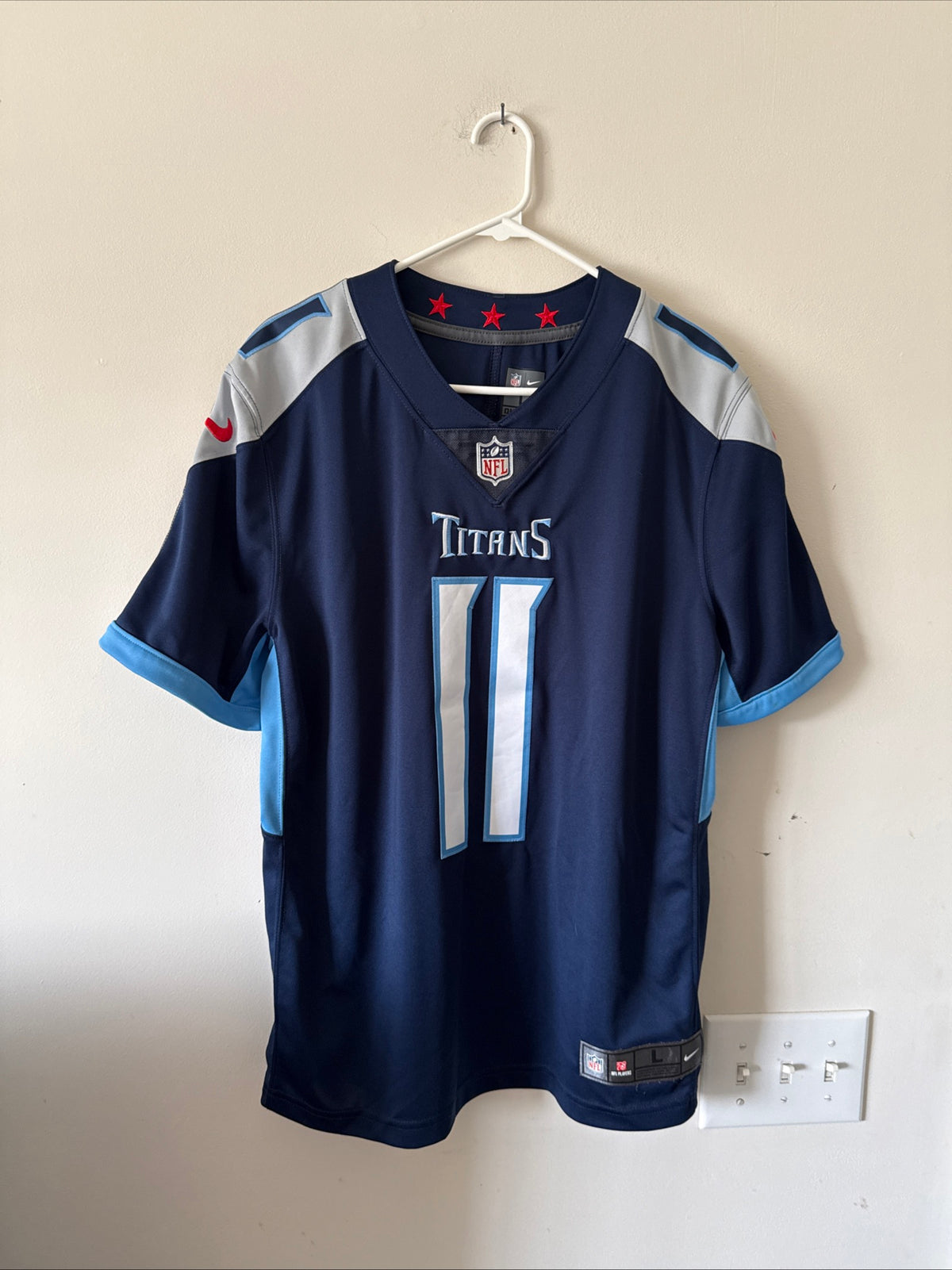 Men’s Nike AJ Brown #11 Tennessee Titans Vapor Lmtd Jersey Sz L - Blue RARE